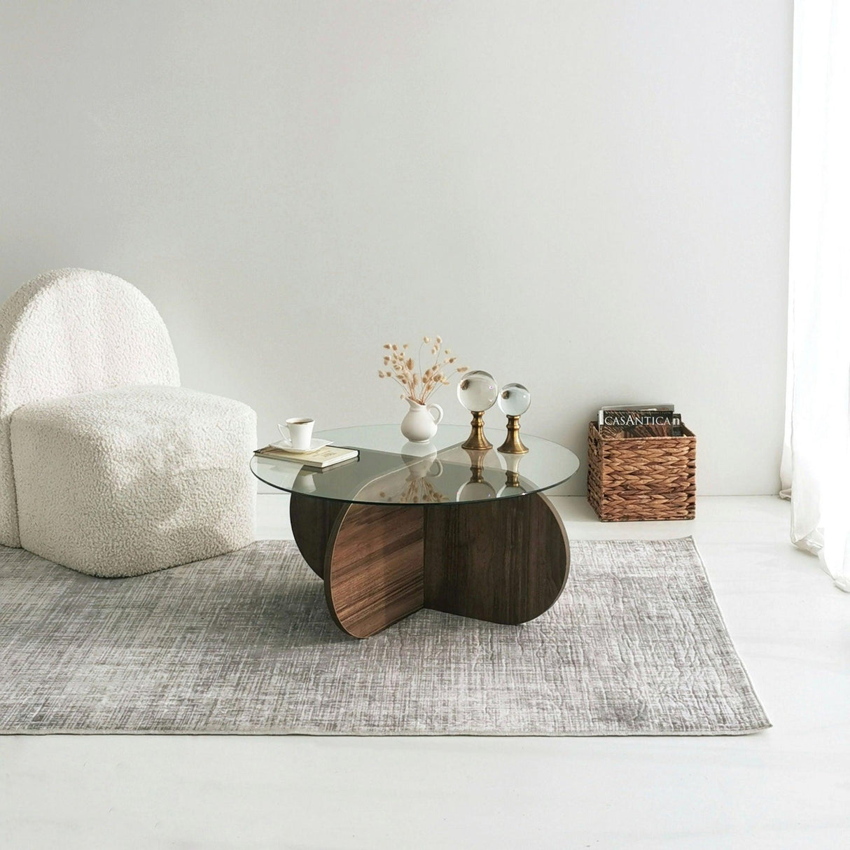 Masuta de cafea Bubble - Walnut, Nuc, 75x35x75 cm