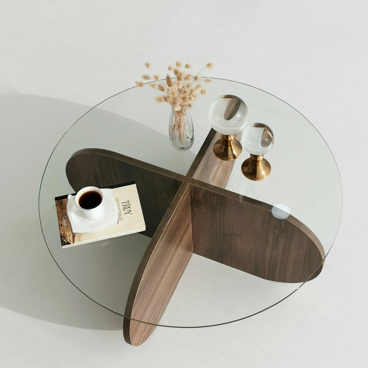 Masuta de cafea Bubble - Walnut, Nuc, 75x35x75 cm