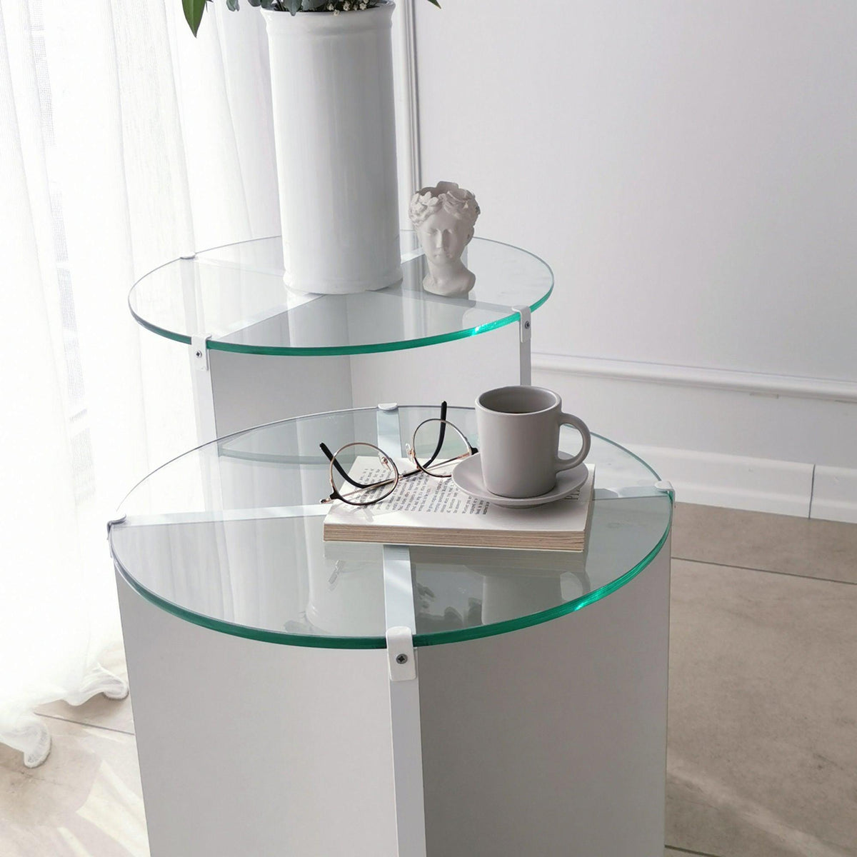 Alb - Ø40x45 cm - 2 bucăți | SKU: 552NOS2245 | Măsuță de cafea Lily, varianta Alb - Ø40x45 cm - 2 bucăți, produs pentru amenajarea locuinței, disponibil online în România la CasaMob