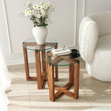 Măsuță de cafea Amalfi, Diverse culori, Diverse configurații, Diverse dimensiuni - Nuc - Ø40x45 cm - 2 bucăți | SKU: 552NOS2248 | Măsuță de cafea Amalfi, varianta Nuc - Ø40x45 cm - 2 bucăți, produs pentru amenajarea locuinței, disponibil online în România la CasaMob