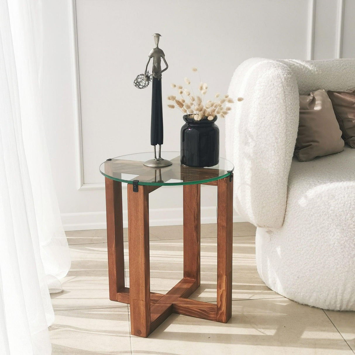 Măsuță de cafea Amalfi, Diverse culori, Diverse configurații, Diverse dimensiuni - Nuc - Ø40x45 cm - 2 bucăți | SKU: 552NOS2248 | Măsuță de cafea Amalfi, varianta Nuc - Ø40x45 cm - 2 bucăți, produs pentru amenajarea locuinței, disponibil online în România la CasaMob