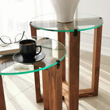 Măsuță de cafea Amalfi, Diverse culori, Diverse configurații, Diverse dimensiuni - Nuc - Ø40x45 cm - 2 bucăți | SKU: 552NOS2248 | Măsuță de cafea Amalfi, varianta Nuc - Ø40x45 cm - 2 bucăți, produs pentru amenajarea locuinței, disponibil online în România la CasaMob