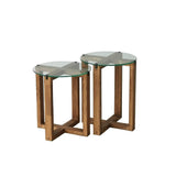 Măsuță de cafea Amalfi, Diverse culori, Diverse configurații, Diverse dimensiuni - Nuc - Ø40x45 cm - 2 bucăți | SKU: 552NOS2248 | Măsuță de cafea Amalfi, varianta Nuc - Ø40x45 cm - 2 bucăți, produs pentru amenajarea locuinței, disponibil online în România la CasaMob
