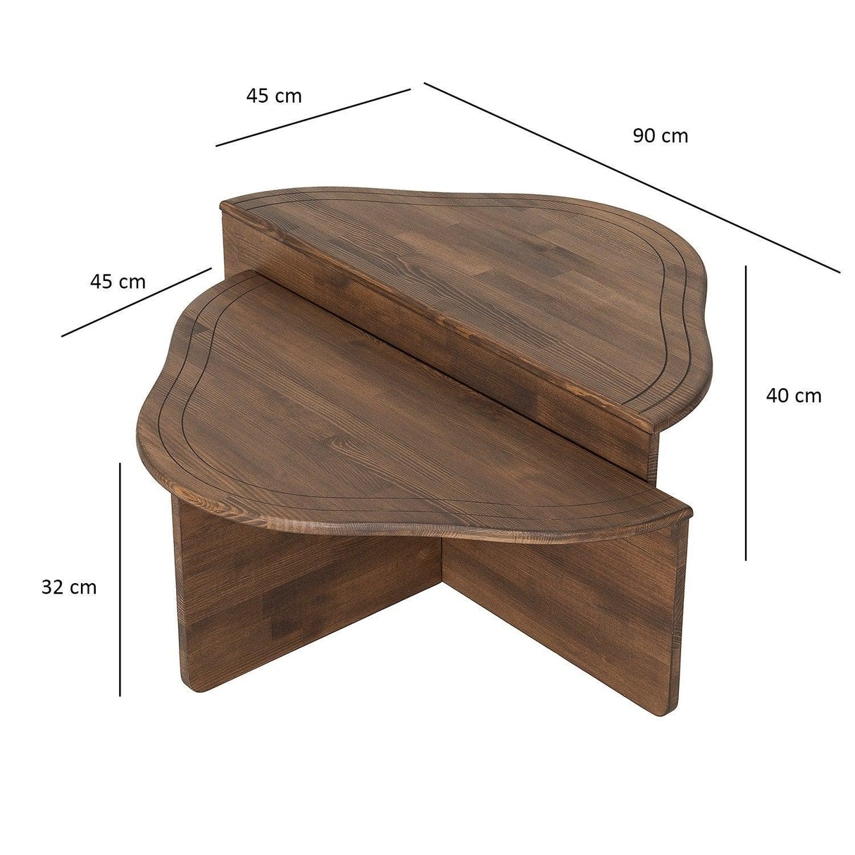 Masuta de cafea Reis Coffee Table, Gri, 90 x 40 x 45 cm - Nuc, SKU 552NOS2252
