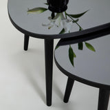 Set Masuta de Cafea Gusto 2 bucati cu Sticla Securizata, 75 x 38 x 55 cm - Fumul Negru, SKU 552NOS2276