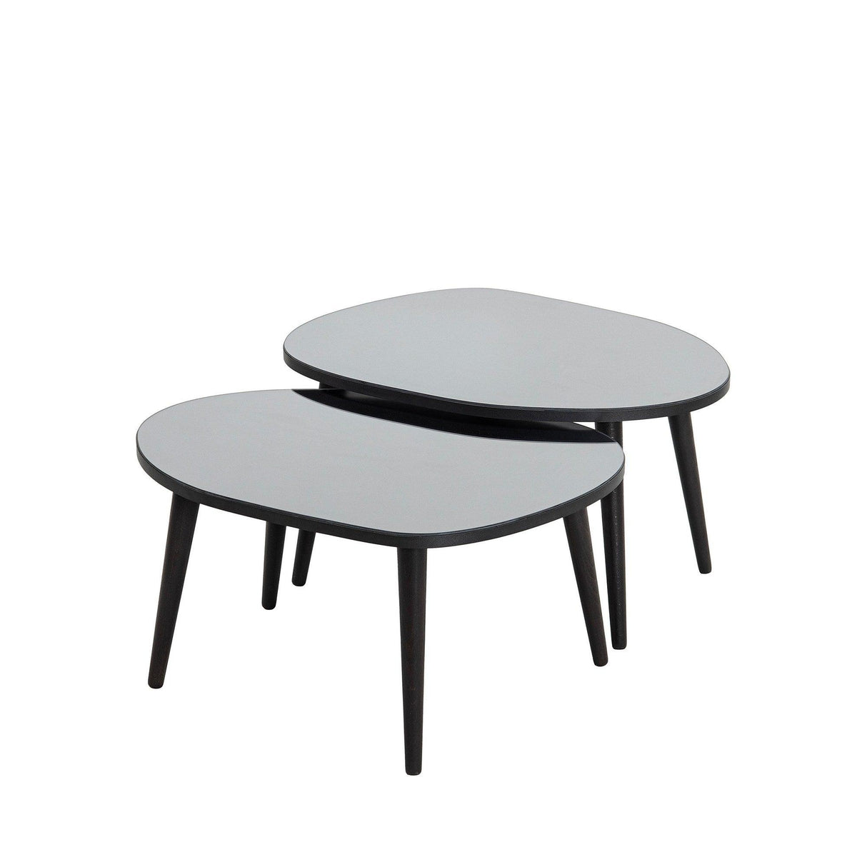 Set Masuta de Cafea Gusto 2 bucati cu Sticla Securizata, 75 x 38 x 55 cm - Fumul Negru, SKU 552NOS2276