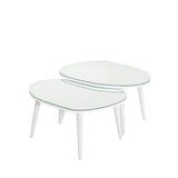 Set Masuta de Cafea Gusto 2 bucati cu Sticla Securizata, 75 x 38 x 55 cm - Alb, SKU 552NOS2276