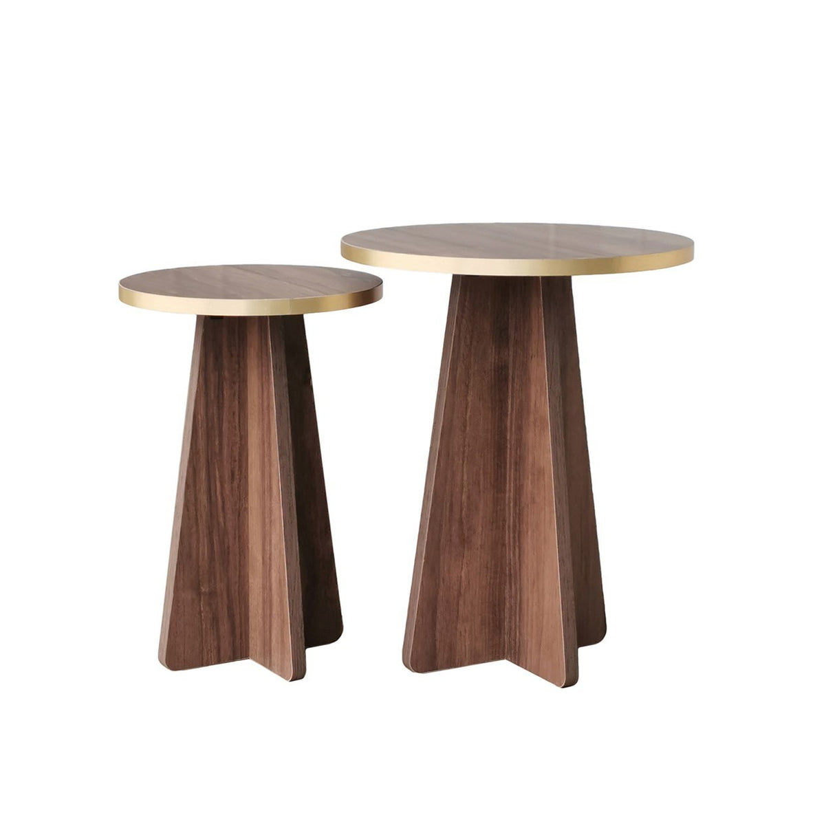 Măsuță de cafea Mushroom 2, Diverse culori, 40x40x50 cm - Auriu - Nuc | SKU: 552NOS2374 | Măsuță de cafea Mushroom 2, 40x40x50 cm, varianta Auriu - Nuc, produs pentru amenajarea locuinței, disponibil online în România la CasaMob