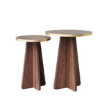 Măsuță de cafea Mushroom 2, Diverse culori, 40x40x50 cm - Auriu - Nuc | SKU: 552NOS2374 | Măsuță de cafea Mushroom 2, 40x40x50 cm, varianta Auriu - Nuc, produs pentru amenajarea locuinței, disponibil online în România la CasaMob