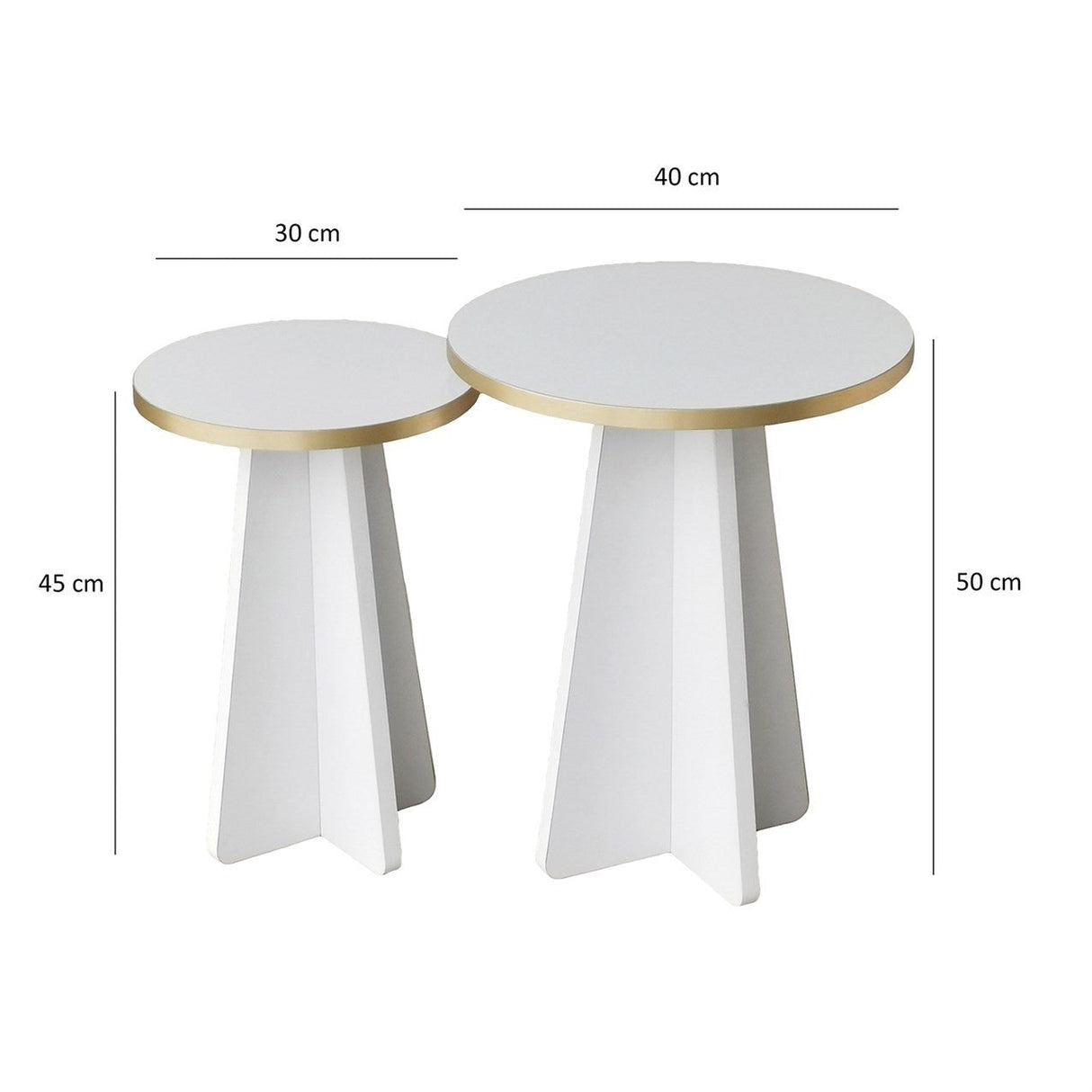 Măsuță de cafea Mushroom 2, Diverse culori, 40x40x50 cm - Auriu - Alb | SKU: 552NOS2376 | Măsuță de cafea Mushroom 2, 40x40x50 cm, varianta Auriu - Alb, produs pentru amenajarea locuinței, disponibil online în România la CasaMob