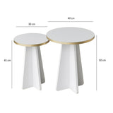 Măsuță de cafea Mushroom 2, Diverse culori, 40x40x50 cm - Auriu - Alb | SKU: 552NOS2376 | Măsuță de cafea Mushroom 2, 40x40x50 cm, varianta Auriu - Alb, produs pentru amenajarea locuinței, disponibil online în România la CasaMob