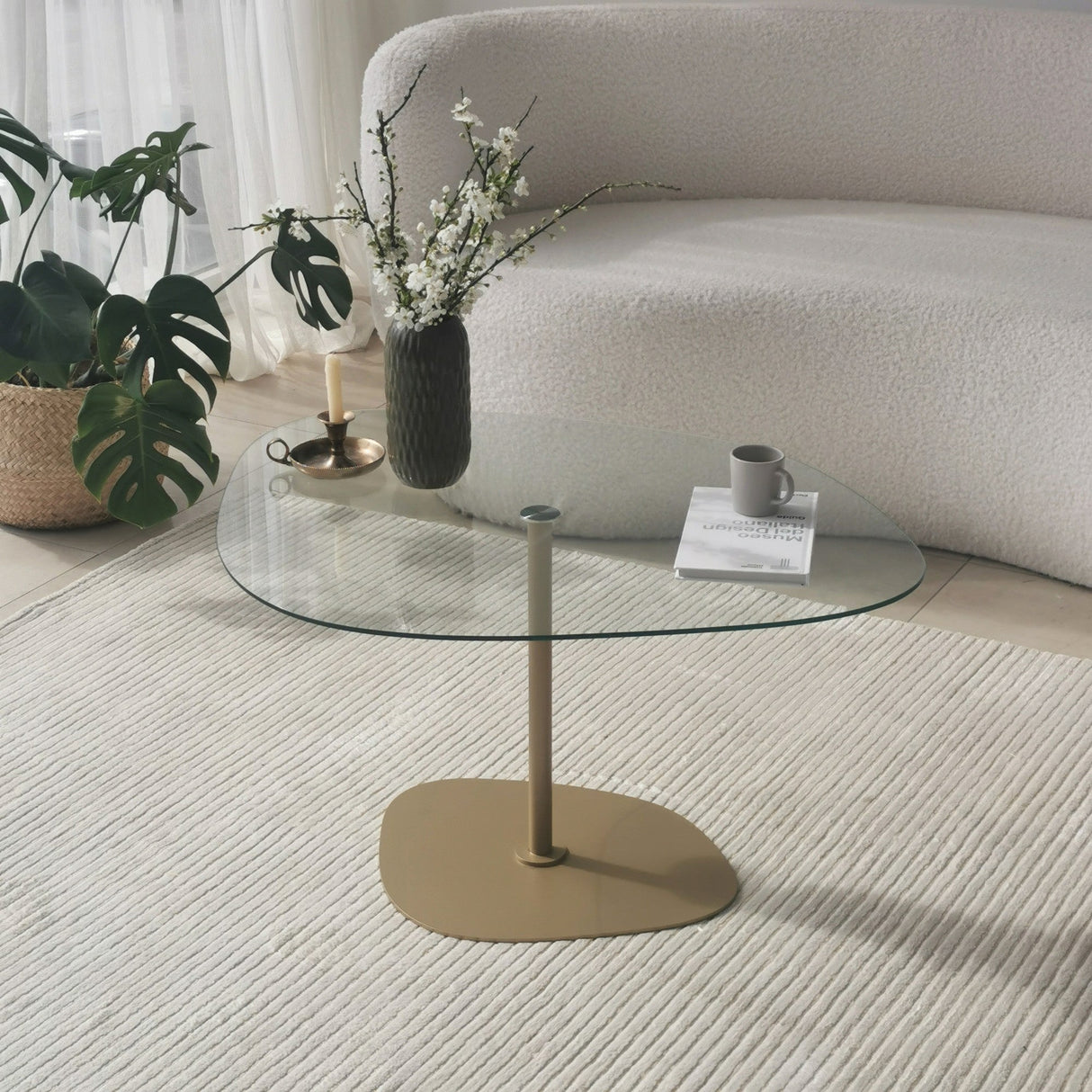 Măsuță de cafea Soho, Diverse culori, 85x67x40 cm - Transparent - Auriu | SKU: 552NOS2380 | Măsuță de cafea Soho, 85x67x40 cm, varianta Transparent - Auriu, produs pentru amenajarea locuinței, disponibil online în România la CasaMob