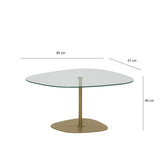 Măsuță de cafea Soho, Diverse culori, 85x67x40 cm - Transparent - Auriu | SKU: 552NOS2380 | Măsuță de cafea Soho, 85x67x40 cm, varianta Transparent - Auriu, produs pentru amenajarea locuinței, disponibil online în România la CasaMob
