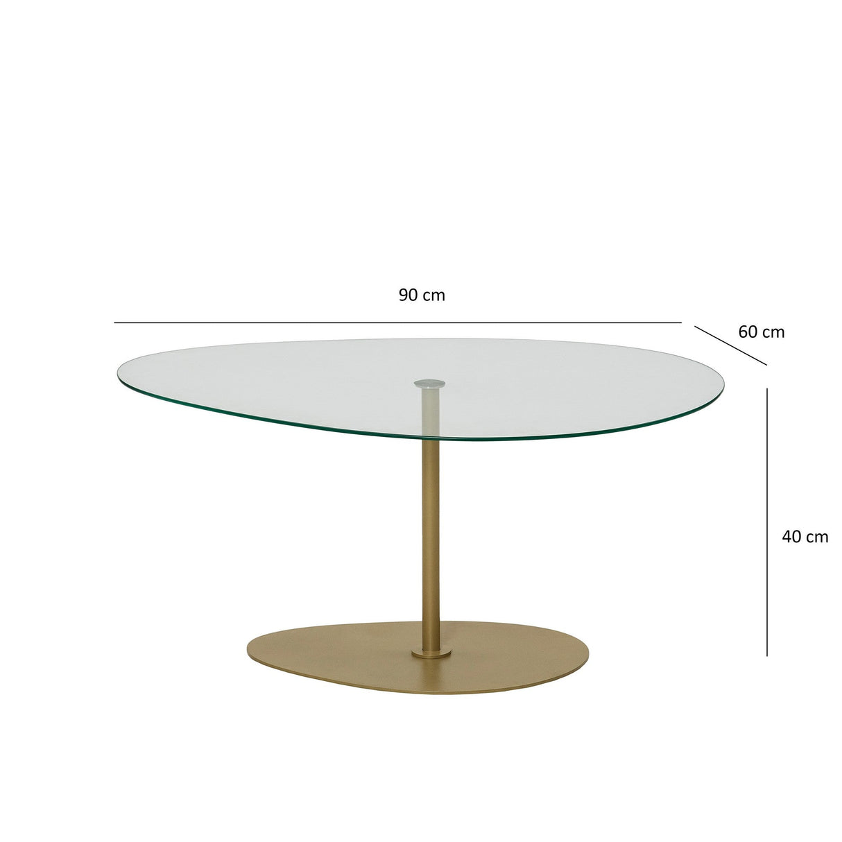 Măsuță de cafea Porto, Diverse culori, 90x60x40 cm - Transparent - Auriu | SKU: 552NOS2384 | Măsuță de cafea Porto, 90x60x40 cm, varianta Transparent - Auriu, produs pentru amenajarea locuinței, disponibil online în România la CasaMob