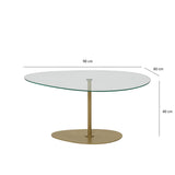 Măsuță de cafea Porto, Diverse culori, 90x60x40 cm - Transparent - Auriu | SKU: 552NOS2384 | Măsuță de cafea Porto, 90x60x40 cm, varianta Transparent - Auriu, produs pentru amenajarea locuinței, disponibil online în România la CasaMob