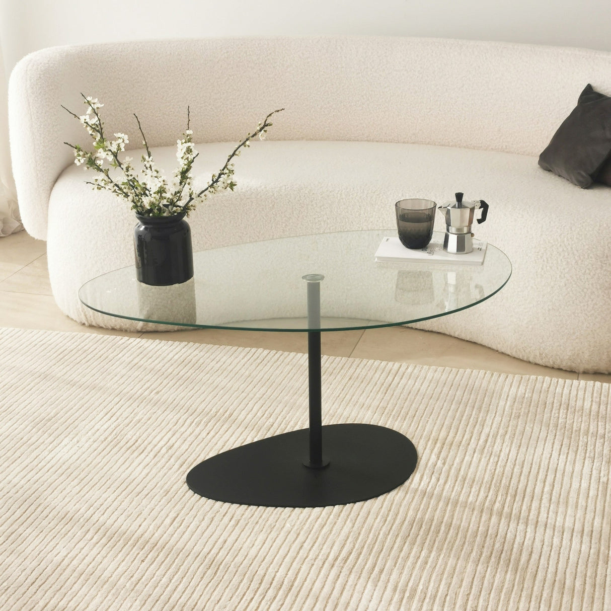 Măsuță de cafea Porto, Diverse culori, 90x60x40 cm - Transparent - Negru | SKU: 552NOS2385 | Măsuță de cafea Porto, 90x60x40 cm, varianta Transparent - Negru, produs pentru amenajarea locuinței, disponibil online în România la CasaMob