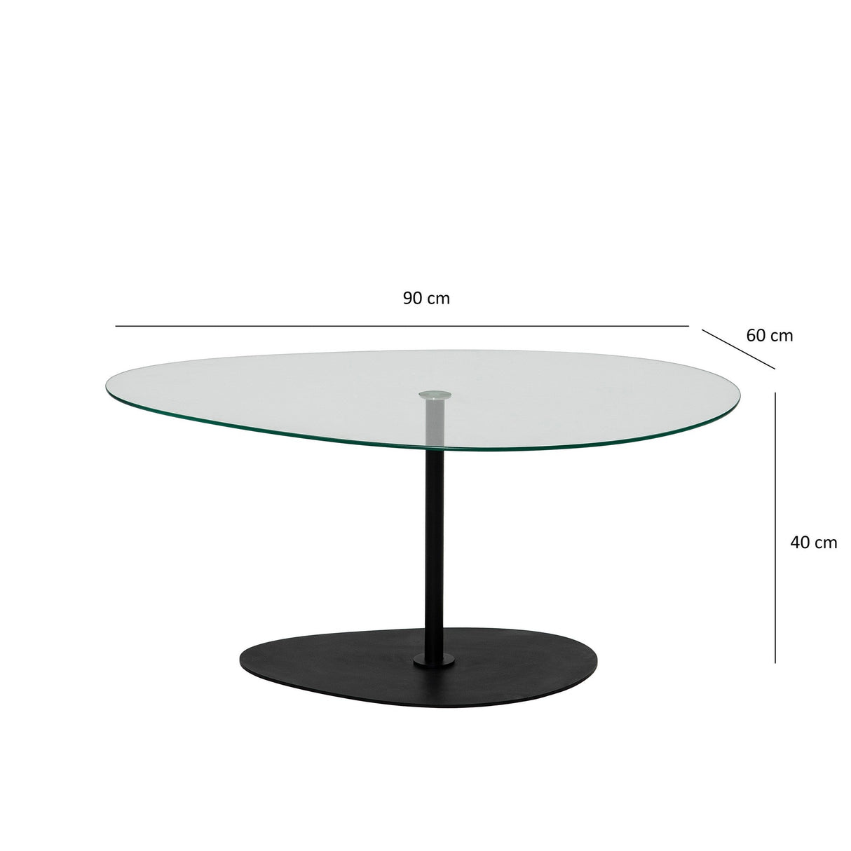 Măsuță de cafea Porto, Diverse culori, 90x60x40 cm - Transparent - Negru | SKU: 552NOS2385 | Măsuță de cafea Porto, 90x60x40 cm, varianta Transparent - Negru, produs pentru amenajarea locuinței, disponibil online în România la CasaMob