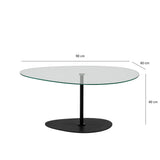 Măsuță de cafea Porto, Diverse culori, 90x60x40 cm - Transparent - Negru | SKU: 552NOS2385 | Măsuță de cafea Porto, 90x60x40 cm, varianta Transparent - Negru, produs pentru amenajarea locuinței, disponibil online în România la CasaMob
