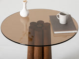 Măsuță de cafea Thales, Diverse culori, 50x50x50 cm - Bronz - Nuc | SKU: 552NOS2393 | Măsuță de cafea Thales, 50x50x50 cm, varianta Bronz - Nuc, produs pentru amenajarea locuinței, disponibil online în România la CasaMob