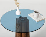 Măsuță de cafea Thales, Diverse culori, 50x50x50 cm - Nuc - Albastru | SKU: 552NOS2395 | Măsuță de cafea Thales, 50x50x50 cm, varianta Nuc - Albastru, produs pentru amenajarea locuinței, disponibil online în România la CasaMob