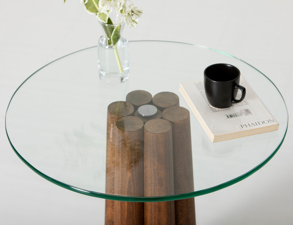 Măsuță de cafea Thales, Diverse culori, 50x50x50 cm - Nuc - Transparent | SKU: 552NOS2396 | Măsuță de cafea Thales, 50x50x50 cm, varianta Nuc - Transparent, produs pentru amenajarea locuinței, disponibil online în România la CasaMob