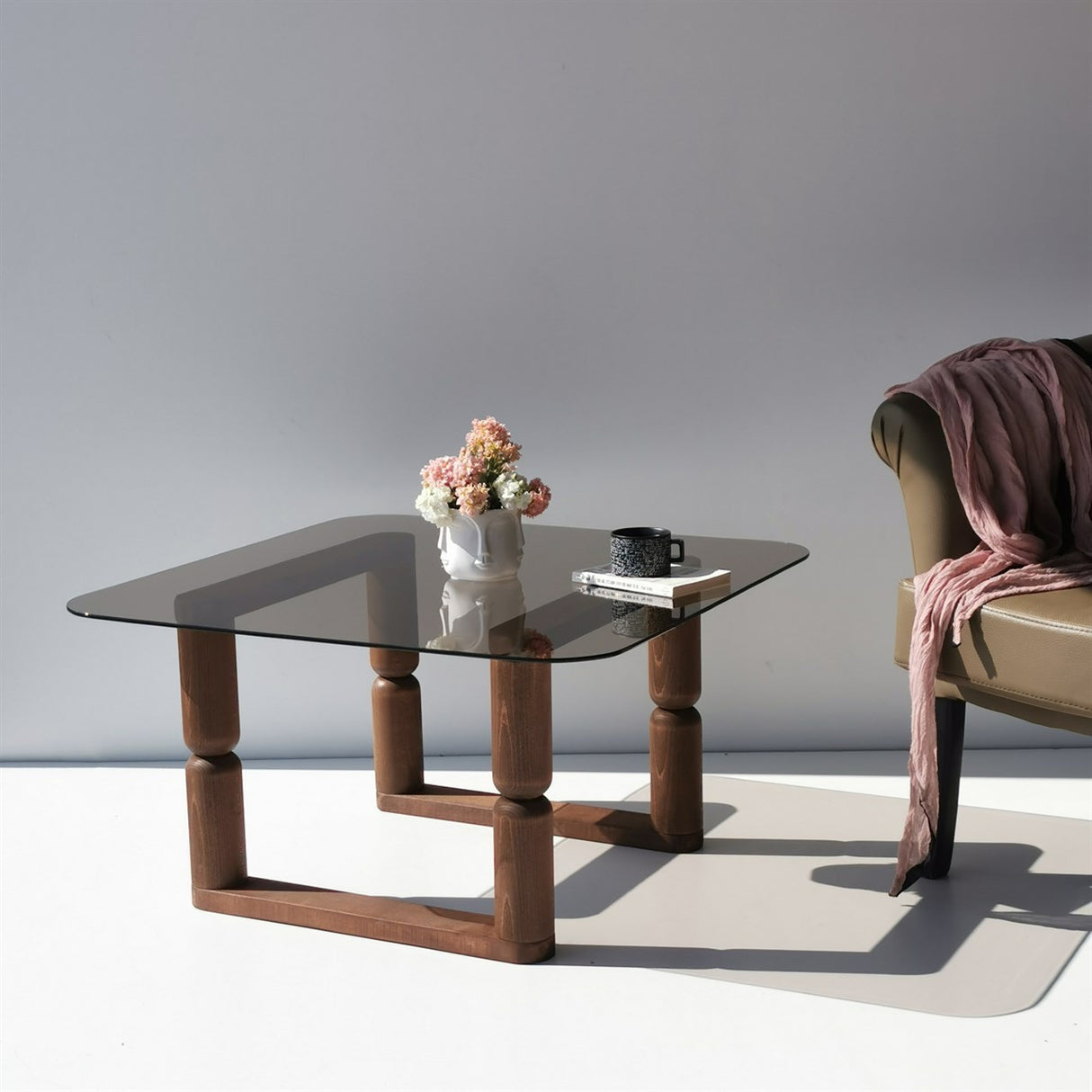 Măsuță de cafea Stoa, Bronze, 80x80x42 cm