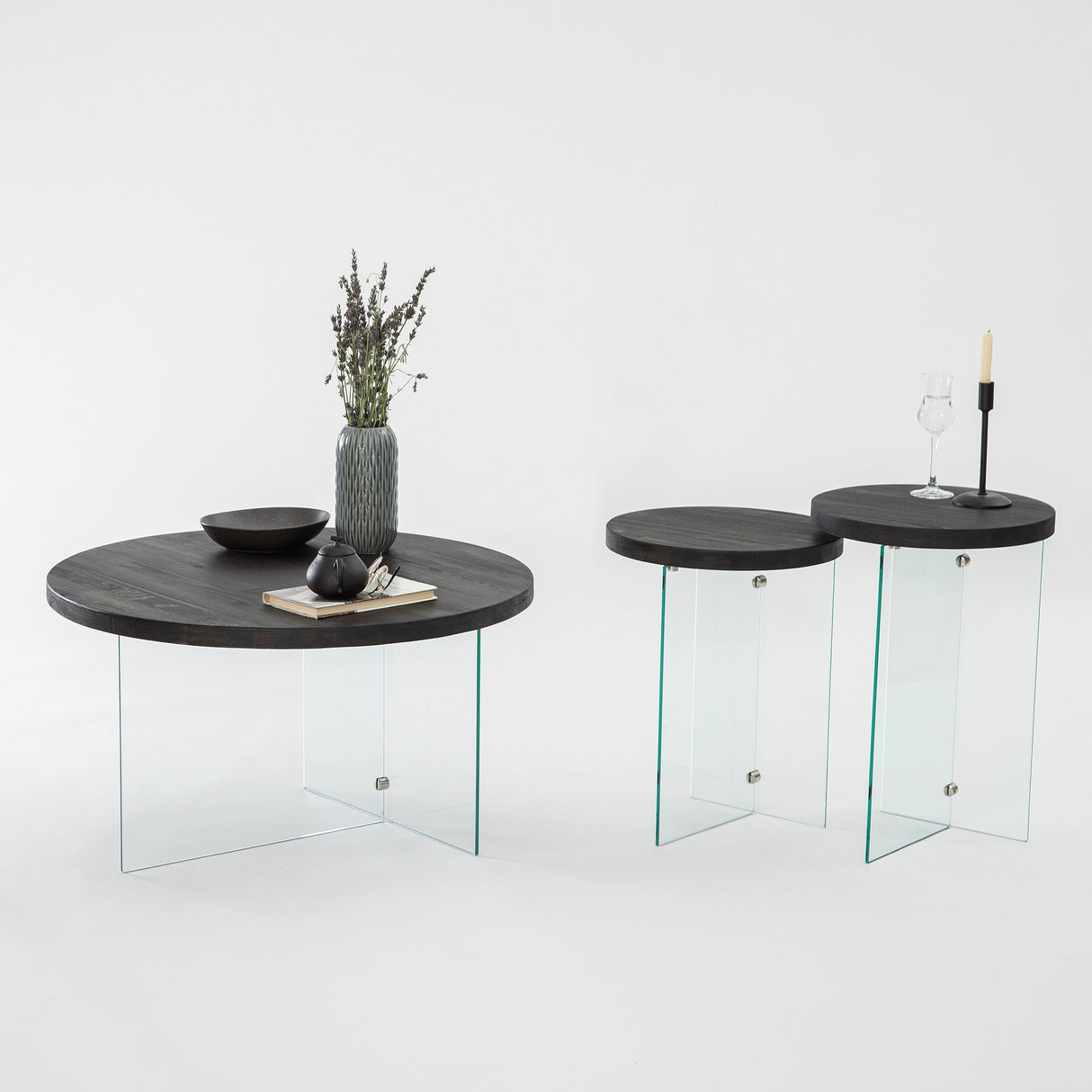 Măsuță de cafea Serenity, Diverse culori - Antracit - Transparent | SKU: 552NOS2403 | Măsuță de cafea Serenity, varianta Antracit - Transparent, produs pentru amenajarea locuinței, disponibil online în România la CasaMob