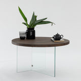 Măsuță de cafea Serenity, Diverse culori - Transparent - Nuc | SKU: 552NOS2407 | Măsuță de cafea Serenity, varianta Transparent - Nuc, produs pentru amenajarea locuinței, disponibil online în România la CasaMob
