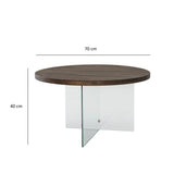 Măsuță de cafea Serenity, Diverse culori - Transparent - Nuc | SKU: 552NOS2407 | Măsuță de cafea Serenity, varianta Transparent - Nuc, produs pentru amenajarea locuinței, disponibil online în România la CasaMob