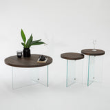 Măsuță de cafea Serenity, Diverse culori - Transparent - Nuc | SKU: 552NOS2407 | Măsuță de cafea Serenity, varianta Transparent - Nuc, produs pentru amenajarea locuinței, disponibil online în România la CasaMob