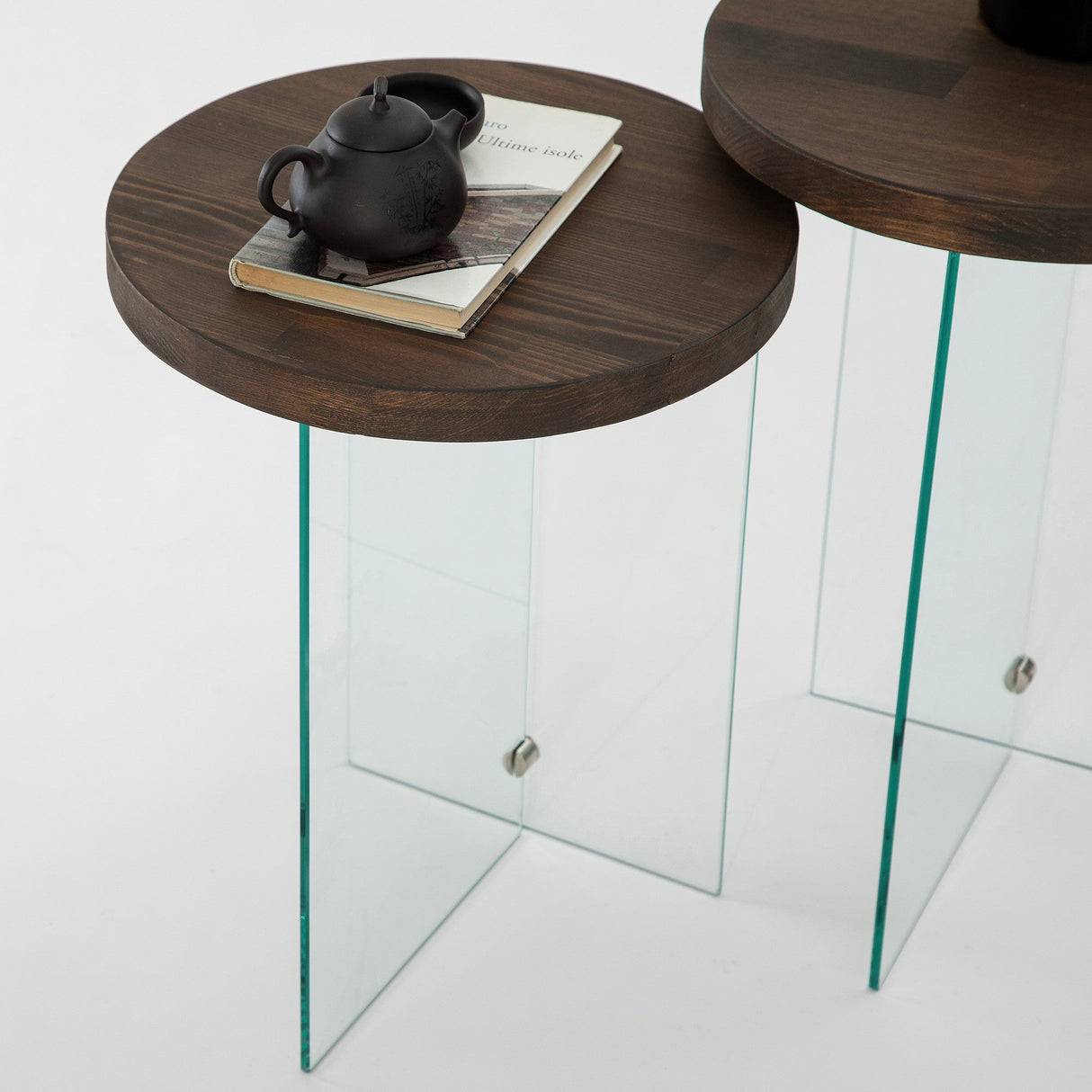 Măsuță de cafea Serenity 2, Diverse culori - Transparent - Nuc | SKU: 552NOS2408 | Măsuță de cafea Serenity 2, varianta Transparent - Nuc, produs pentru amenajarea locuinței, disponibil online în România la CasaMob
