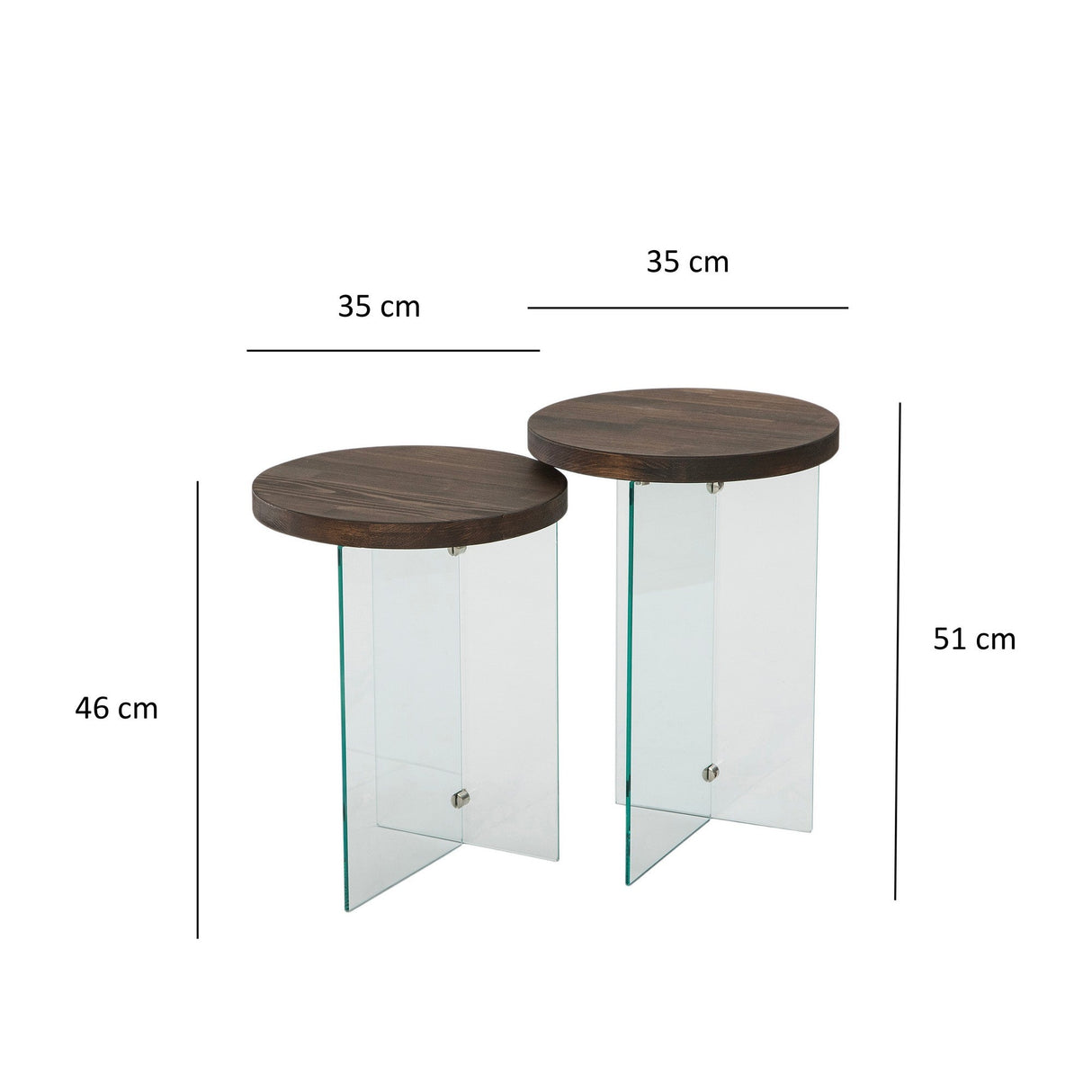 Măsuță de cafea Serenity 2, Diverse culori - Transparent - Nuc | SKU: 552NOS2408 | Măsuță de cafea Serenity 2, varianta Transparent - Nuc, produs pentru amenajarea locuinței, disponibil online în România la CasaMob