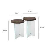 Măsuță de cafea Serenity 2, Diverse culori - Transparent - Nuc | SKU: 552NOS2408 | Măsuță de cafea Serenity 2, varianta Transparent - Nuc, produs pentru amenajarea locuinței, disponibil online în România la CasaMob