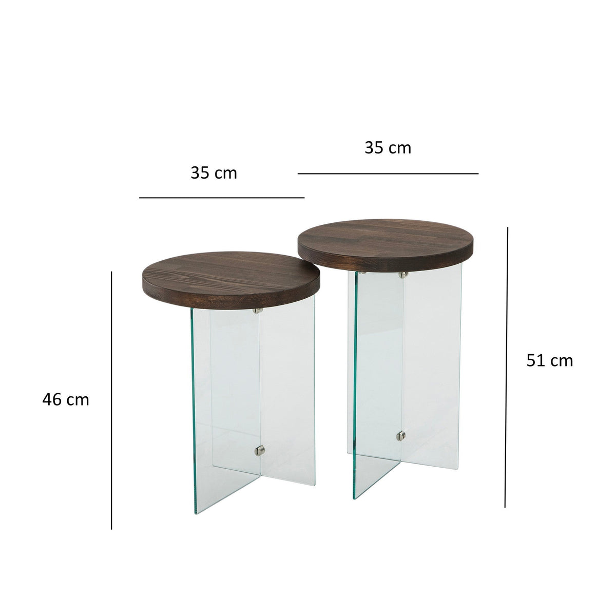 Transparent - Nuc | SKU: 552NOS2408 | Măsuță de cafea Serenity 2, varianta Transparent - Nuc, produs pentru amenajarea locuinței, disponibil online în România la CasaMob