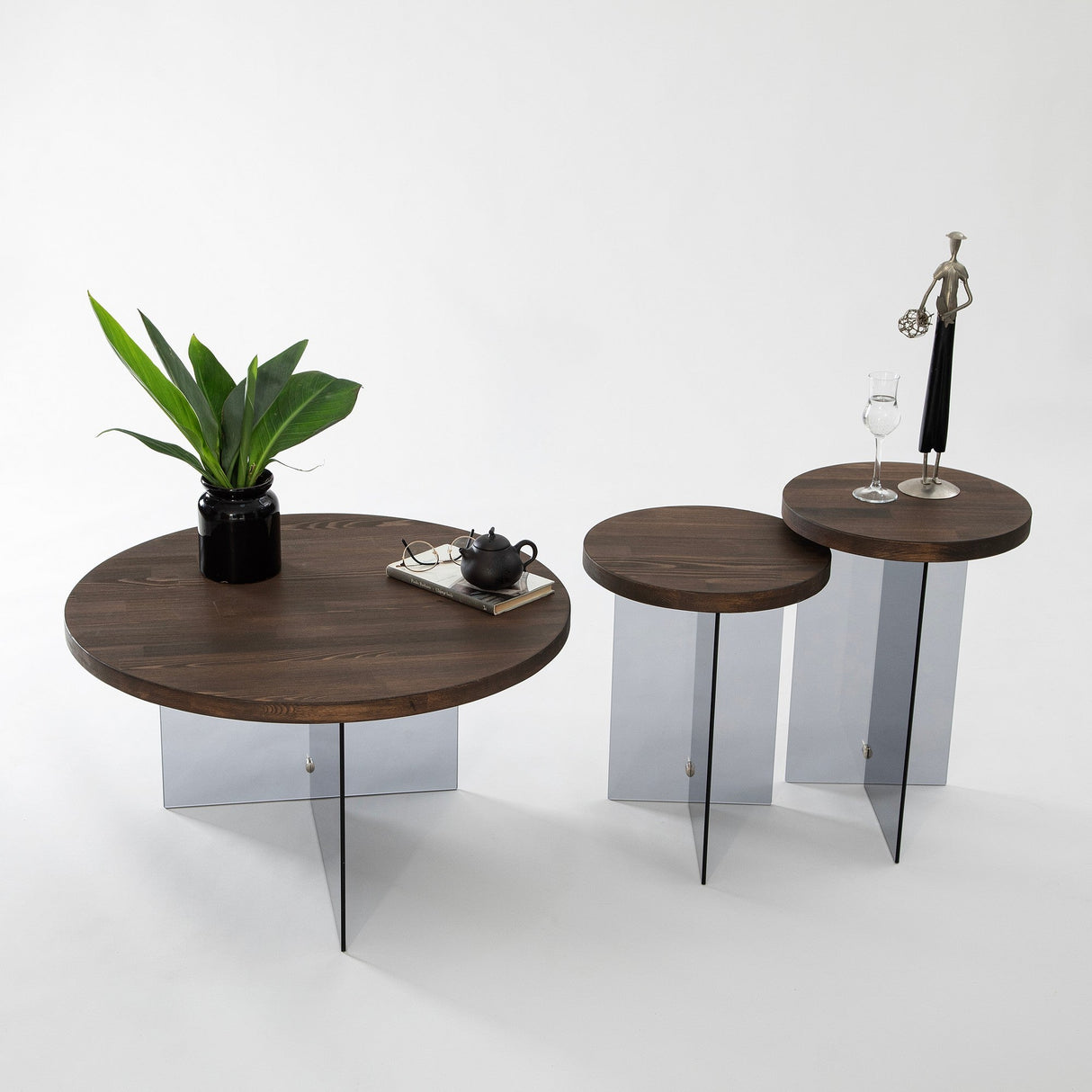 Măsuță de cafea Serenity 2, Diverse culori - Nuc - Gri închis | SKU: 552NOS2410 | Măsuță de cafea Serenity 2, varianta Nuc - Gri închis, produs pentru amenajarea locuinței, disponibil online în România la CasaMob