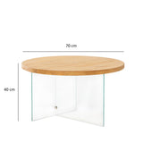 Măsuță de cafea Serenity, Diverse culori - Transparent - Stejar | SKU: 552NOS2411 | Măsuță de cafea Serenity, varianta Transparent - Stejar, produs pentru amenajarea locuinței, disponibil online în România la CasaMob