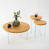 Măsuță de cafea Serenity, Diverse culori - Transparent - Stejar | SKU: 552NOS2411 | Măsuță de cafea Serenity, varianta Transparent - Stejar, produs pentru amenajarea locuinței, disponibil online în România la CasaMob