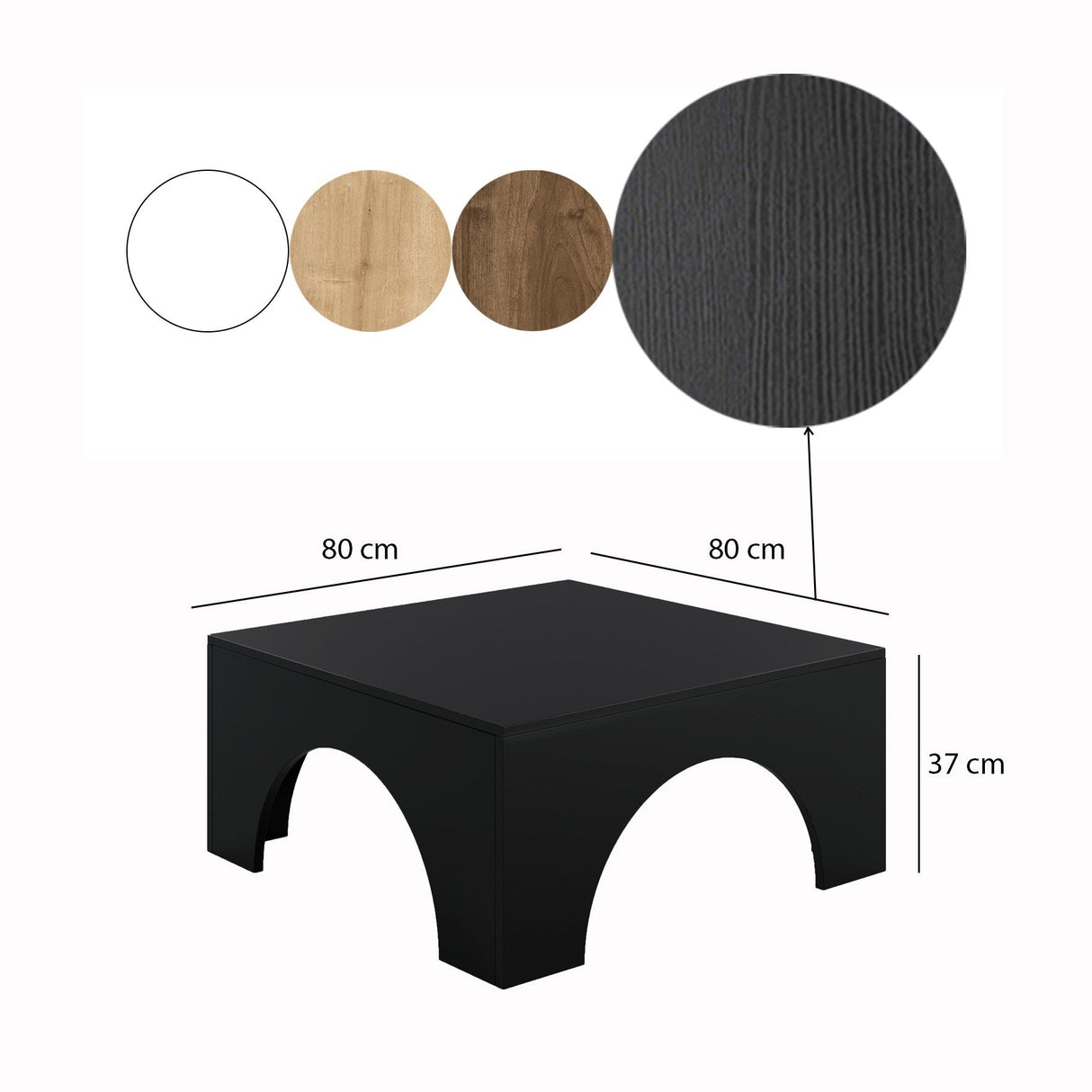Mobilier Colosseum 80x80 - Negru, SKU 552NOS2413