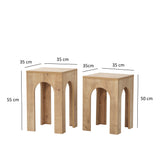 Măsuță de cafea Collesium Set - Sapphire Oak, Stejar