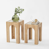 Măsuță de cafea Seine Set - Sapphire Oak, Transparent, Stejar - Transparent