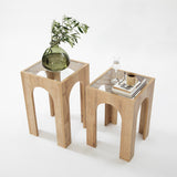 Măsuță de cafea Seine Set - Sapphire Oak, Transparent, Stejar - Transparent