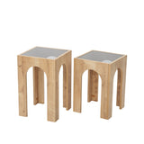 Măsuță de cafea Seine Set - Dark Grey, Sapphire Oak, Gri închis - Stejar