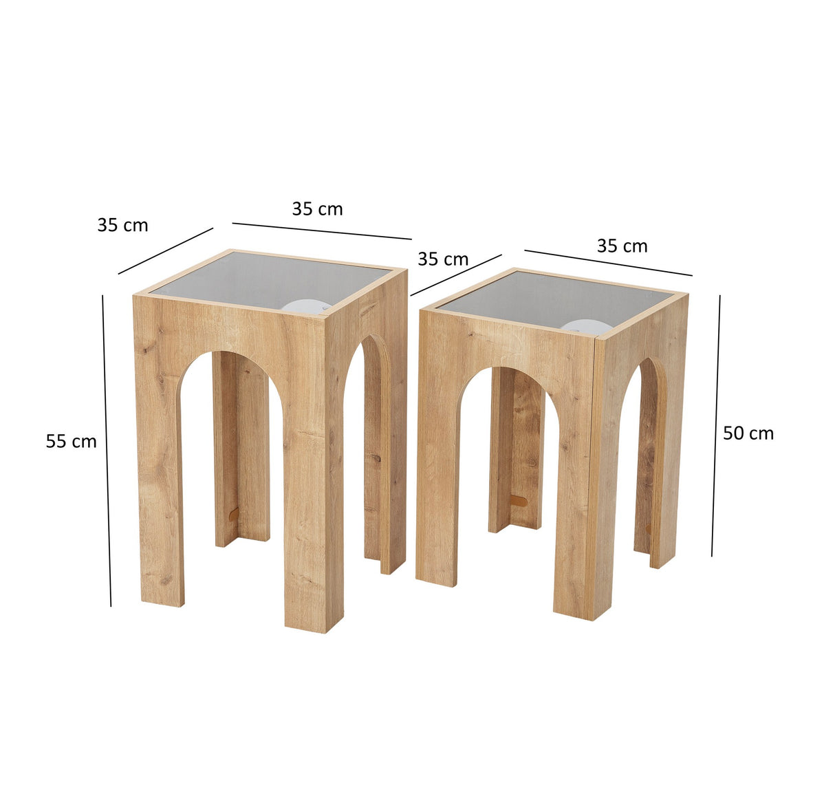 Măsuță de cafea Seine Set - Dark Grey, Sapphire Oak, Gri închis - Stejar