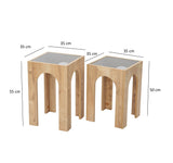 Măsuță de cafea Seine Set - Dark Grey, Sapphire Oak, Gri închis - Stejar
