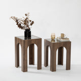 Măsuță de cafea Seine Set, Diverse culori - Transparent - Nuc | SKU: 552NOS2422 | Măsuță de cafea Seine Set, varianta Transparent - Nuc, produs pentru amenajarea locuinței, disponibil online în România la CasaMob
