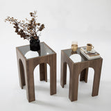 Măsuță de cafea Seine Set, Diverse culori - Transparent - Nuc | SKU: 552NOS2422 | Măsuță de cafea Seine Set, varianta Transparent - Nuc, produs pentru amenajarea locuinței, disponibil online în România la CasaMob