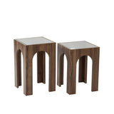 Măsuță de cafea Seine Set, Diverse culori - Transparent - Nuc | SKU: 552NOS2422 | Măsuță de cafea Seine Set, varianta Transparent - Nuc, produs pentru amenajarea locuinței, disponibil online în România la CasaMob