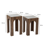 Măsuță de cafea Seine Set, Diverse culori - Transparent - Nuc | SKU: 552NOS2422 | Măsuță de cafea Seine Set, varianta Transparent - Nuc, produs pentru amenajarea locuinței, disponibil online în România la CasaMob