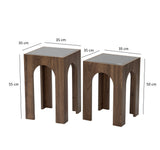 Măsuță de cafea Seine Set, Diverse culori - Nuc - Gri închis | SKU: 552NOS2424 | Măsuță de cafea Seine Set, varianta Nuc - Gri închis, produs pentru amenajarea locuinței, disponibil online în România la CasaMob