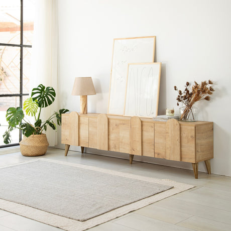 Comodă TV New Line - Sapphire Oak v2, Stejar, 180x35x50 cm